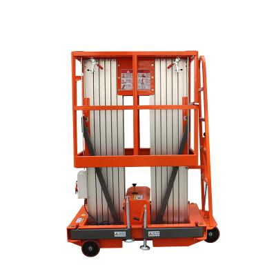 China Construction Work Two Post Aluminum Alloy Lift Two Post Aluminum Alloy Man Lift Aerial Vertical Aluminum Alloy Man Lift for sale