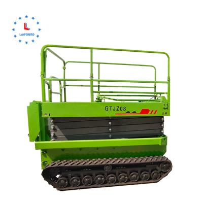 China Hydraulic Construction Works 450Kg 6m Crawler Aerial Scissor Lift Man Tracked Crawler Platform Lift for sale