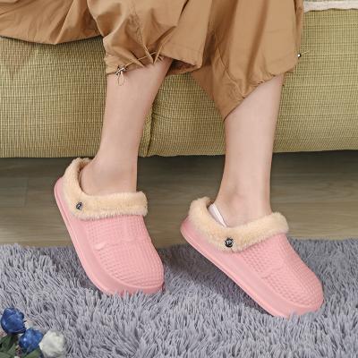 China Lightweight Newcomer Comfy Unisex Garden Clogs Shoes EVA Slip On Platform Winter Warm Fur Nursing Shoes Clogs Hospital Men Women for sale