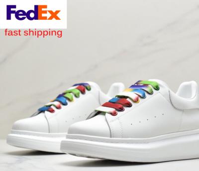 China Wholesale fashion trend designer good quality luxury box design Alexandree Mc shoes sneakers men female leather white women for sale