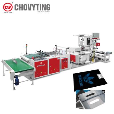 China Factory Automatic Inside Glue Patch Handle Bag Making Machine For Shopping Carry Plastic Bag For Clothing Package for sale