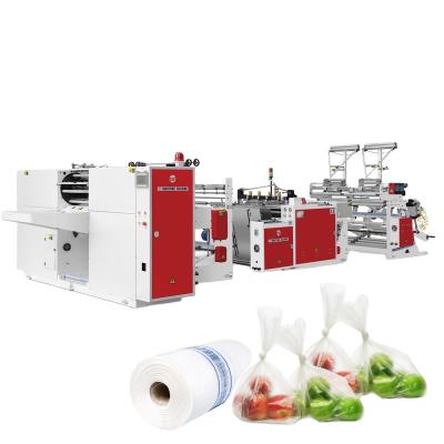 China Garment Shops 6 Lines Automatic Polythene Plastic Bag On Flat Rolling Shopping Roll Bag Making Machine For Supermarket Roll Bag With Core for sale