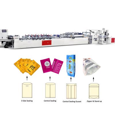 China Automatic Laminated Food PA PET Three Sides Sealing Pouch Machine Plastic Meat Packing Vacuum Bag Making Machine for sale