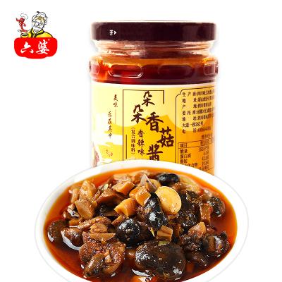 China Liupo 220g Large Particles Shiitake Mushroom Sauce Bottle Noodle Seasoning Mushroom Sauce for sale