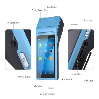 China Blue/Yellow Thermal Receipt Printer Hot Sale Diktik New Style China Pos Machine Wholesale Terminal for sale