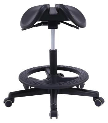 China New Metal Saddle Split Stool For Tattoo Dental Medical With Voiceless Wheels for sale