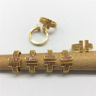 China Factory direct sale 2022 FASHIONABLE latest design fashion good quality 18k gold plated adjustable rings for sale