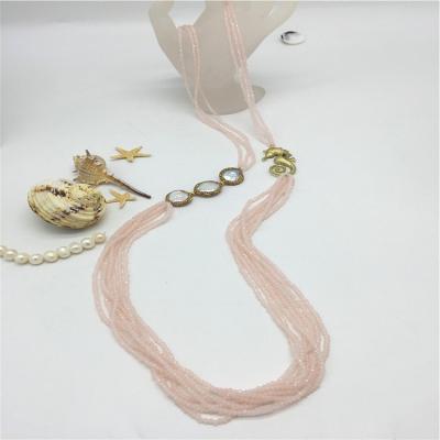 China 2019 New Arrival TRENDY Jewelry Multi Layered Crystal Long Necklace for sale