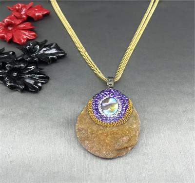 China Wholesale Custom Made Fashion Necklace Natural Rough Crystal Stone Pendant TRENDY Good Quality for sale