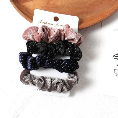 China New Style Fashionable Hot Selling Simple Colors Scrunchies Various Bulk Girls Card Packing Cheap Hair Scrunchies for sale