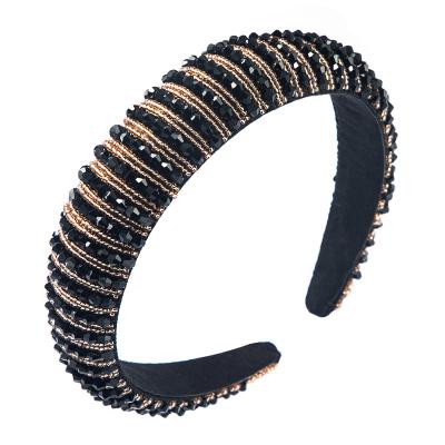 China European and American style hand-woven beaded headbands for women, baroque sponge hair bundles, wash hair accessories wholesale for sale