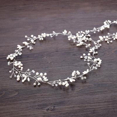 China Wholesale Elegant Wedding Bridal Head Band Pearl Style Pearl Bridal Hair Accessories Flower Handmade Hair Decorations for sale