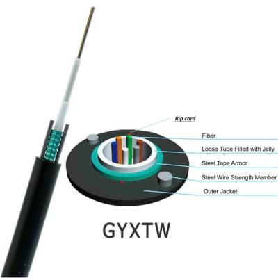 China GYXTW Cable de fibra óptica de 4 núcleos anti rodante LSZH Negro en venta