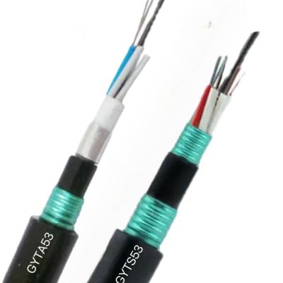 China 12 24 48 96 Core Single Mode G652d Outdoor Duct Aerial Fiber Optic Cable GYTA53 GYTS53 for sale