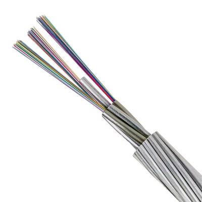 Chine 12 24 36 48 72 Cable de base OPGW Cable aérien en fibre optique Cable aérien en fibre optique terrestre à vendre