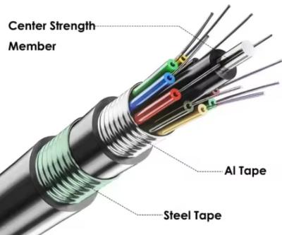 China High Quality Outdoor Armored GYTA53 144 Core Single Mode Multimode Underground Fiber Optic Cable for sale