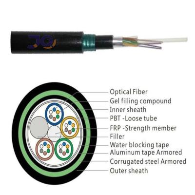 Китай Кабель оптического волокна ядра GYTZA53 24 подземный похороненный продается