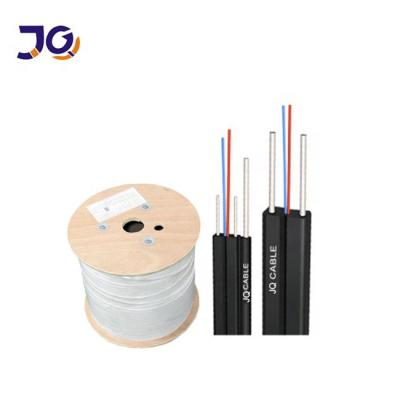 China FRP G657 FTTH Cables de caída de fibra óptica 1 2 4 núcleo de fibra óptica exterior / interior con alambre de mensaje de acero en venta