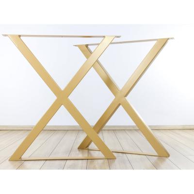 China Modern Furniture Table Legs Heavy Duty Desk Dining Desk X Shape Steel Coffee Dining Metal Table Legs Luxury Modern Gold For Table for sale