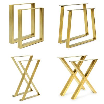 China Office Furniture Modern Gold Table Legs Heavy Duty Cast Steel Cafe Dining Luxury Modern Gold Metal Table Legs For Table for sale