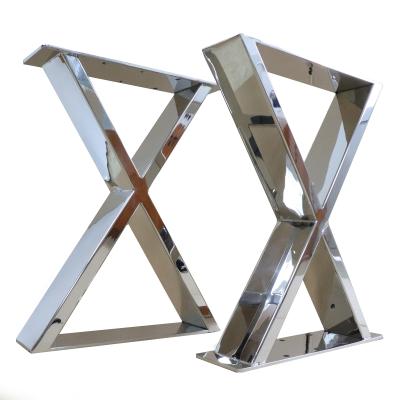 China Modern Table Legs Heavy Duty Modern Frame X Shape Square Office Restaurant Bench Office Metal Cafe Dining Stainless Steel Table Legs for sale