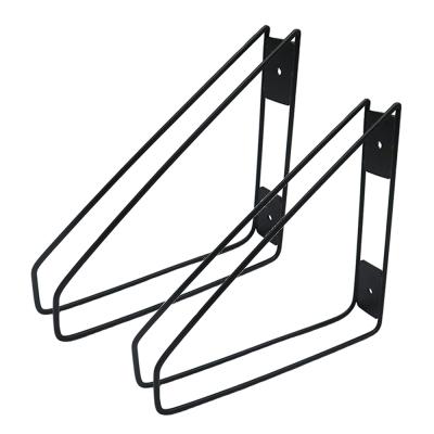 China Used With Wooden Boards To Make Hangings Shelf Frames Heavy Duty Floating Shelf Bracket For Open Shelving Black Metal L Corner Wall Brackets For Large Shelves for sale