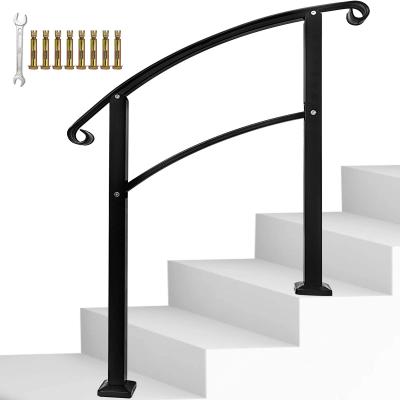 China Modern Stair Railings And Handrails For Exterior Steps 3 Step Balustrade Kit Wrought Iron Hand Railing Classic Transitional Screw Key for sale