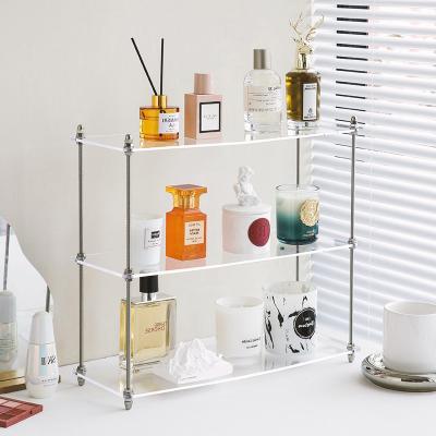 China Wall Mounted Type Modern Luxury Nordic Wall Mounted Bathroom Shelf Gold Storage Rack Furniture Glass Metal Floating Bathroom Shelves For Wall for sale