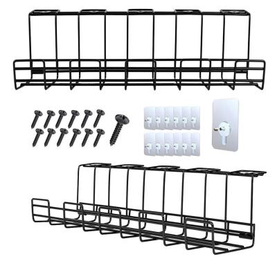 China Under Desk Cable Management Tray Cable Organize Folding Home Computer Metal Box Strip Brackets Tie Grids Under Desk Tray Cable Management Organize for sale