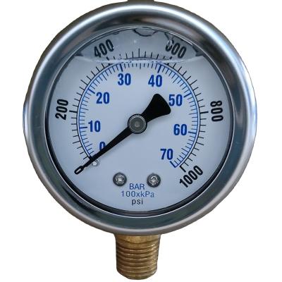 China NEWEST SALE 2 INCH L-A 0-70BAR U-SHAPED CLAMP INSTALLATION OIL PRESSURE GAUGE L-A type (bottom mount) for sale