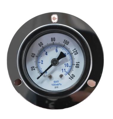 China 1.5INCH L-OBD 18BSP 0-11BAR160PSI Liquid filled oil pressure gauge L-A type (bottom mount) for sale