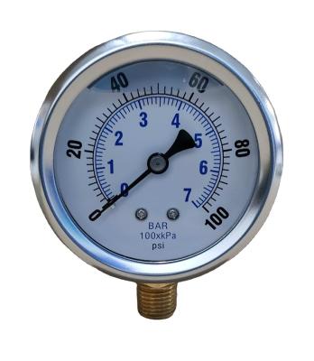 China Competitive Price 2.5INCH L-A 0-100PSI 1-4NPT L-A type (bottom mount) BLACK POINTER OIL PRESSURE GAUGE L-A type (bottom mount) for sale