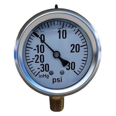 China Hot Sale 63mm bottom ss304 case sus Aluminum dial pressure gauge L-A type (bottom mount) for sale