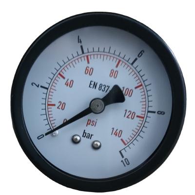 China Latest Product 50MM 2 INCH P-AD 0-10BAR ALUMINUM POINTER BACK CASE AIR PRESSURE GAUGE P-A type (bottom mount) for sale