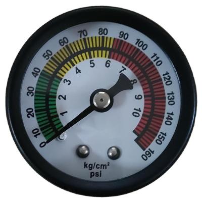 China Professional Made PRESSURE GAUGE 40mm P-AD 10KG BOURDON TUBE BLACK CASE P-A type (bottom mount) for sale