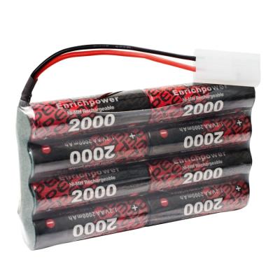 China Toys Cycle Life Over 1000 Times 9.6V AA 2000mAh Toys NIMH Battery With 1 Year Warranty for sale