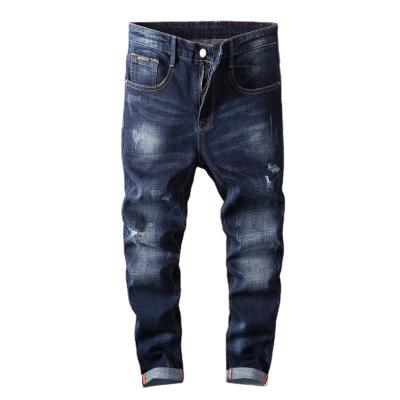 China Custom Logo And Color denim stacked high quality ripped jeans mens casual fashion jeans men for sale