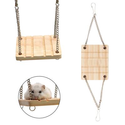 China Small Viable Animal Products Hamster Chinchilla Toys Hanging Rest Mat Pet Toy Accessories Wooden Swing Harness Bed Parrot for sale