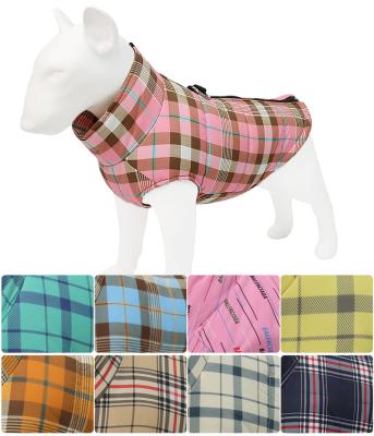 China Amazon Luxury Waterproof Plaid Pattern Dog Winter Viable Hot Selling Cute Apparel And Outdoor Walkable Linkable Pet Leash Coat for sale