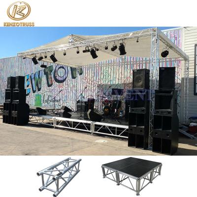 China Hot sale durable f34 aluminum truss display dj stage lighting truss system with lifting tower and roof for sale