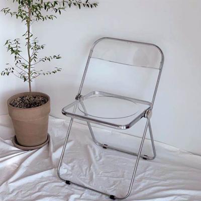 China Sales Metal Leg Folding Chairs Clear Space Furniture Folding Chair Outdoor Home Modern Transparent Hot Plastic Foldable Chair Plastic for sale