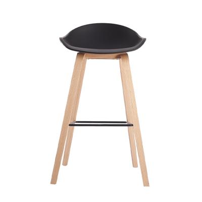 China Wholesale Modern Style PP Bar Chair Wooden Legs PP Height Luxurious Modern Dining Bar Stool With Back for sale