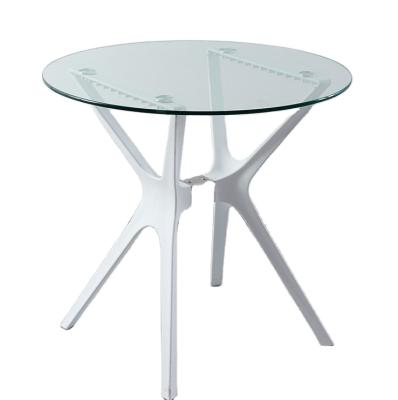 China Modern minimalist style garden leisure table with clear glass for sale