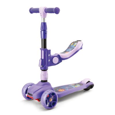 China Super Max SC-8806 Adjustable Handlebar Height For Sale Foldable Kids Scooters With Seat Baby Walker Kids Scooter With 48mm Big Wheel for sale