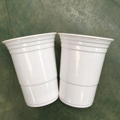 China Food Grade 16oz PP Disposable White Plastic Cup for sale