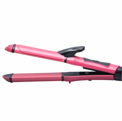 China Hotel 2 in 1 Professional Hair Curling Iron Hair Curler Straightener 220V Multifunctional Portable Hot Roller Hair Care Styling Tools for sale