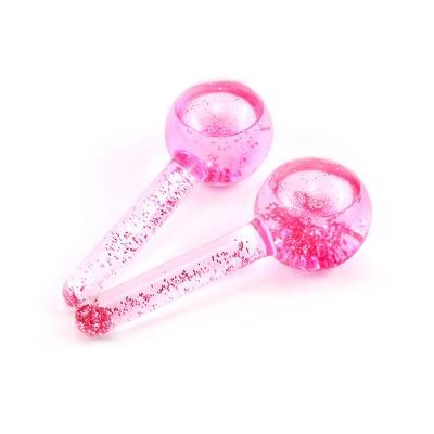 China Wholesale Hot Selling Amazon Factory Wave Beauty Ball Face Lift Glitter Cooling Massager Pink Ice Facial Globes For Face for sale