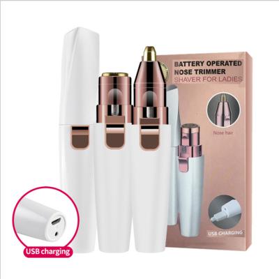 China DropShipping Fashionable Effective Lady Rechargeable Mini Eye Brow LED Electric Eyebrow Trimmer Hair Remover for sale