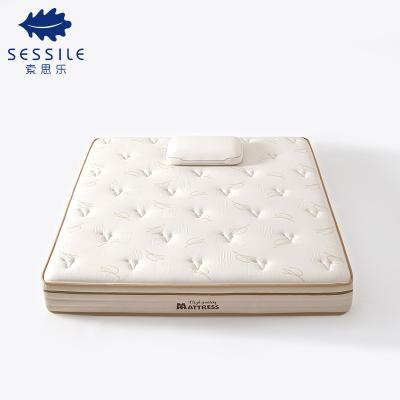 China Luxury Five Star Pocket Flippable Hotel Mattress Twin Spring Coil Memory Foam Mattress Manufacture for sale