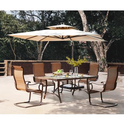 China Eco-Friendly\UV Resistant\Water Proof\Weather Resistant High Quality Alum Sling Patio Set Table And Chairs For Outdoor for sale